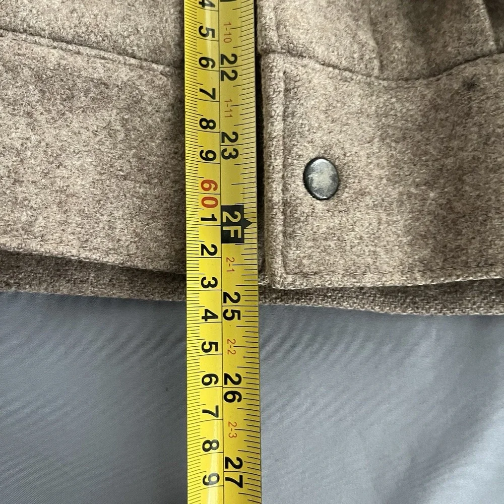 vintage TWEED wool bomber brown jacket Beige American Male Mens 44 M coat 80/90s